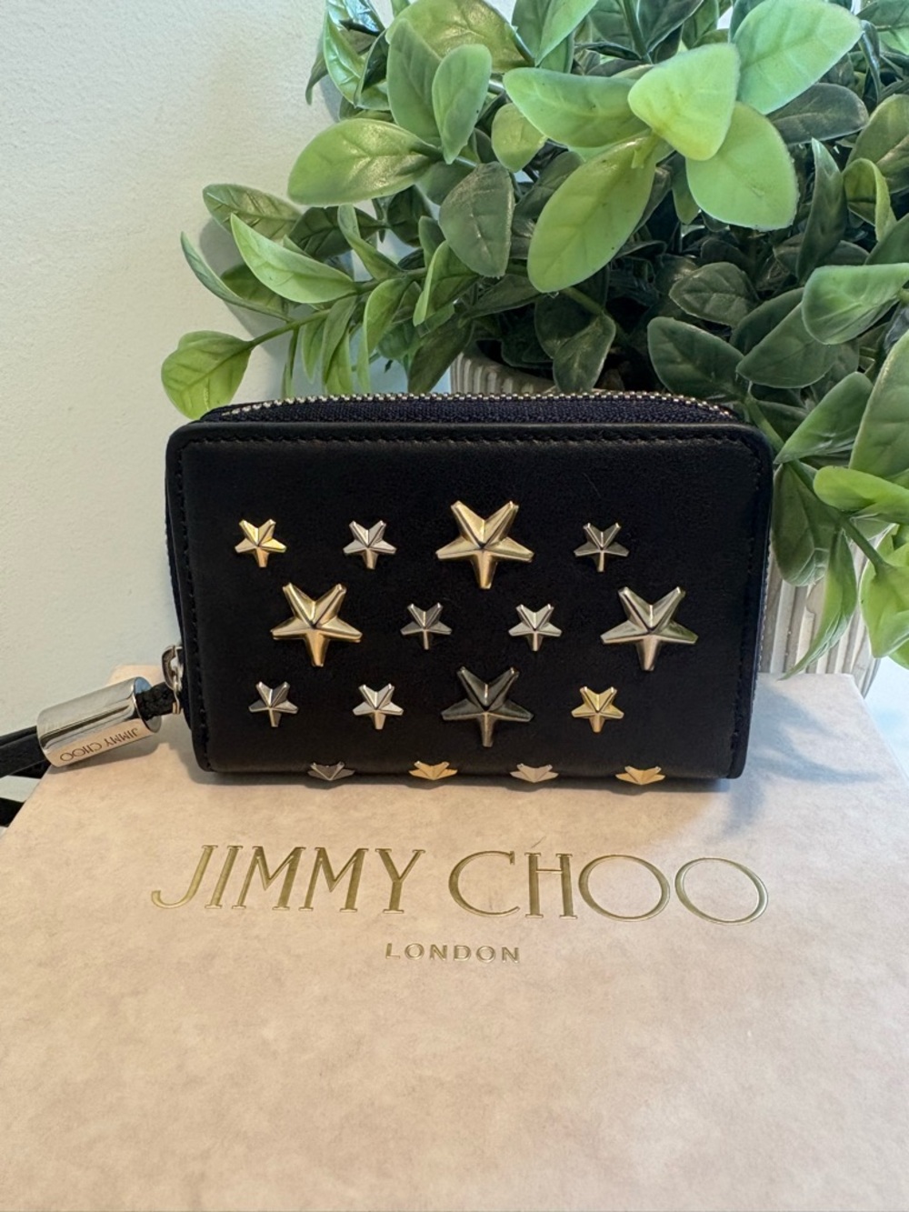 Jimmy Choo Star Stud Compact Wallet EUC